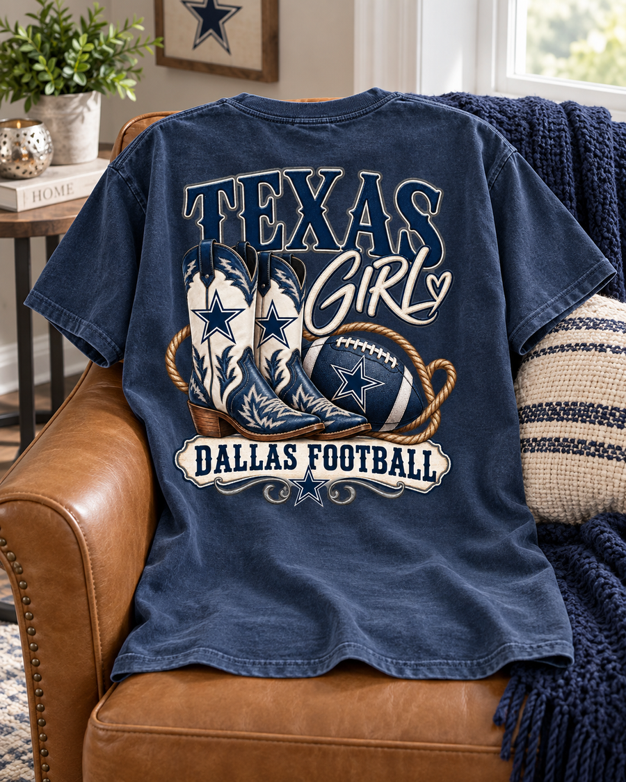 Texas Girl Dallas Football western tee mockup
