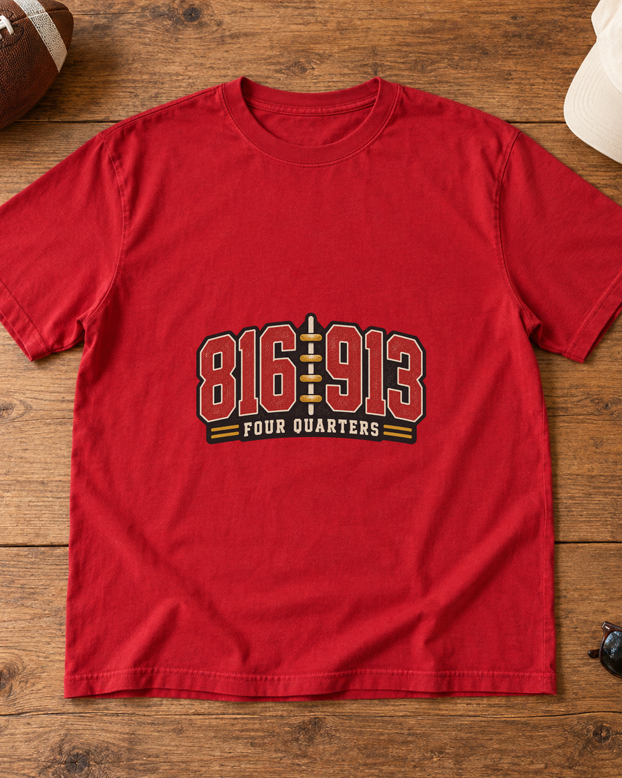 816 913 Four Quarters Premium T Shirt flat lay