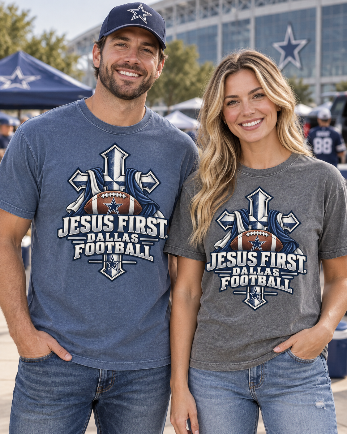 Jesus First Dallas Football lifestyle mockup