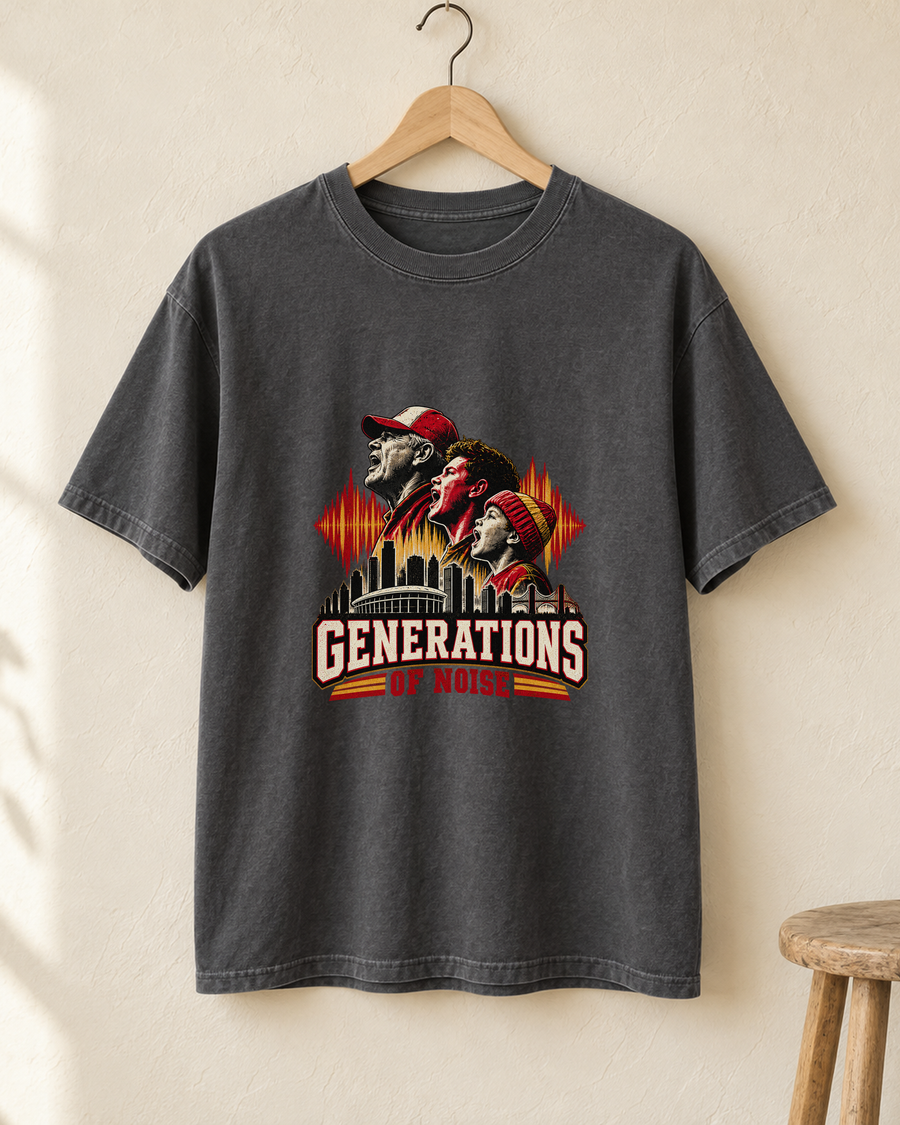 Generations of Noise Premium T Shirt hanger view