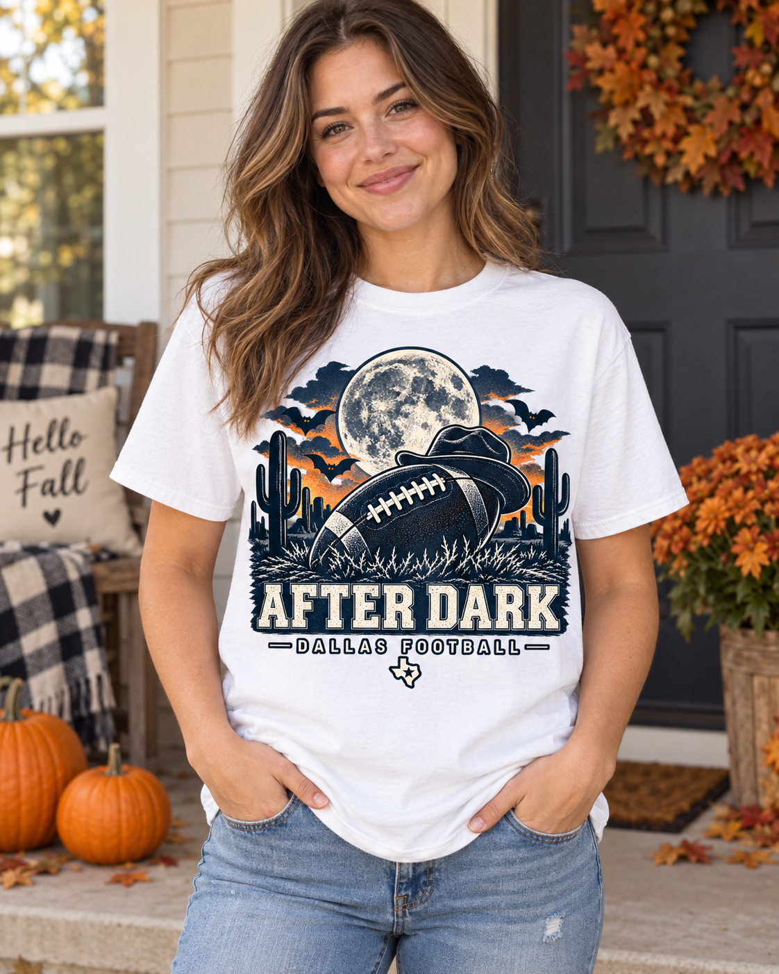 After Dark Dallas Football moon Comfort Colors mockup