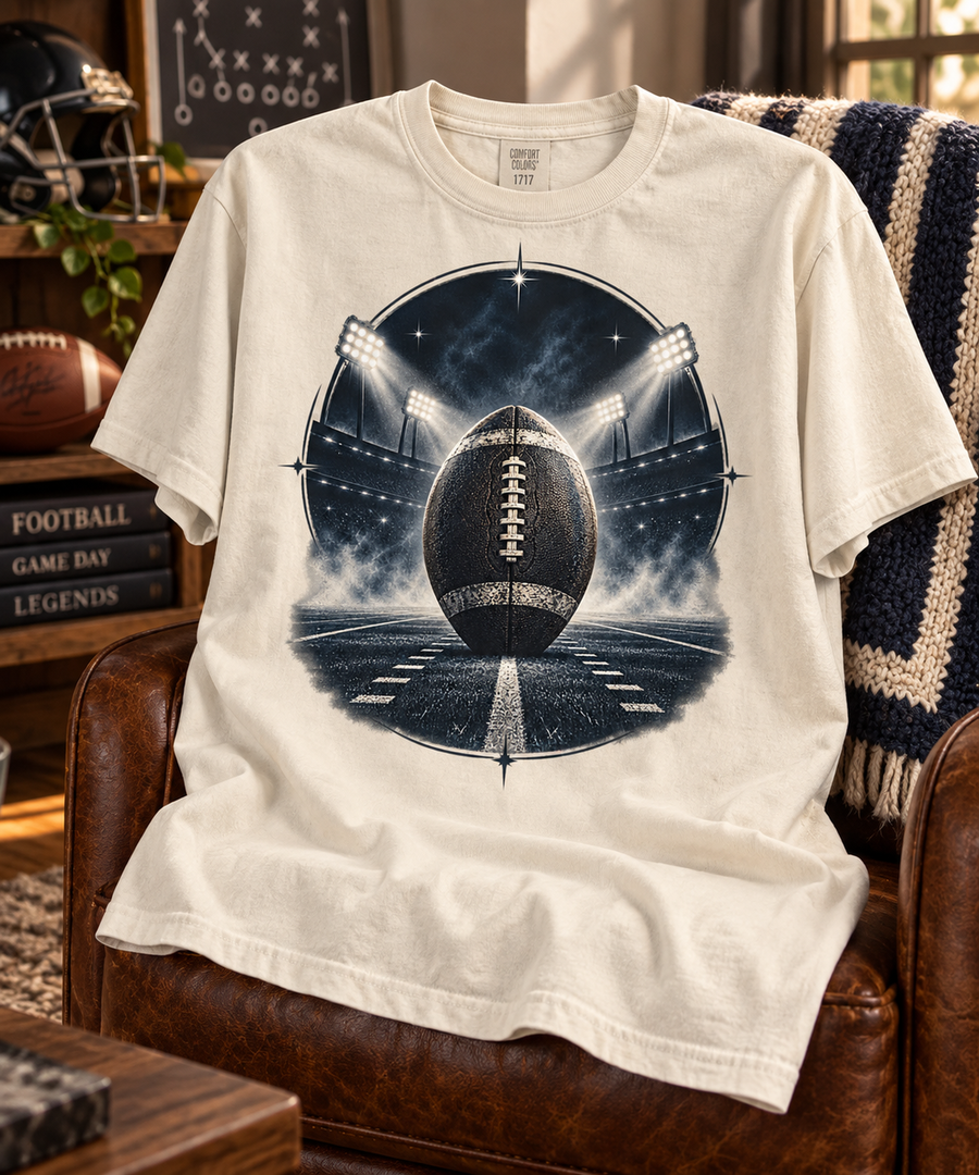 Dark Stadium Football T-shirt folded mockup