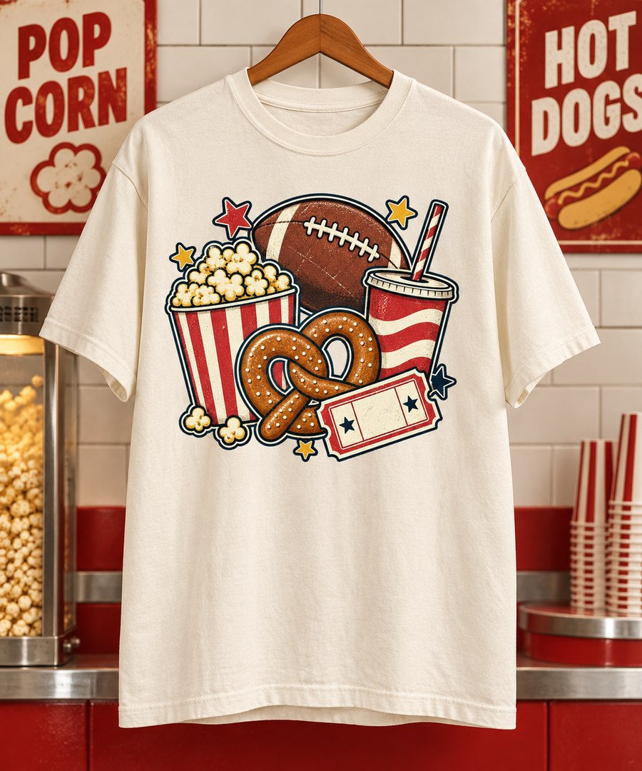 Football Snack Collage T-shirt hanger mockup