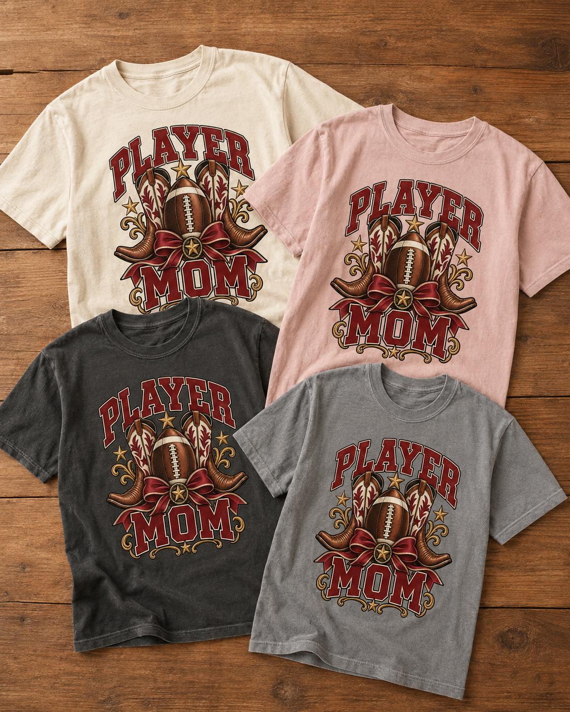 Player Mom football mom T-shirt featured color examples