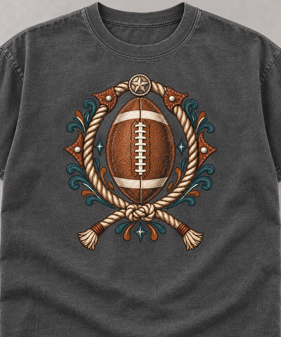 Western Rope Football vintage design detail