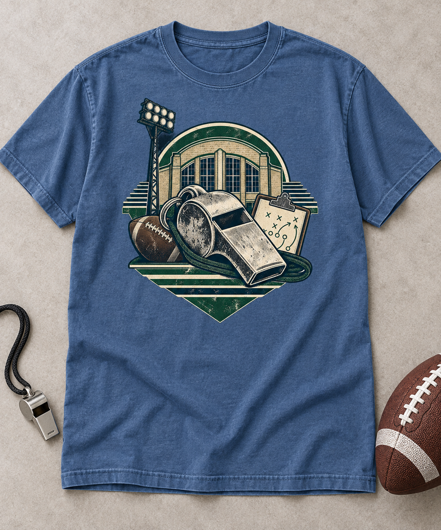 Coach Whistle Fieldhouse Comfort Colors flat lay