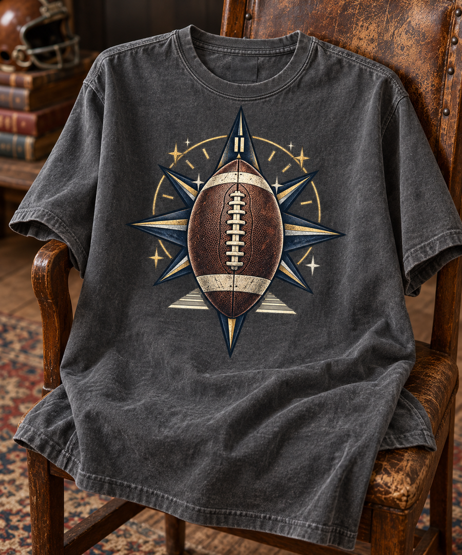 Football Compass Star T-shirt folded mockup