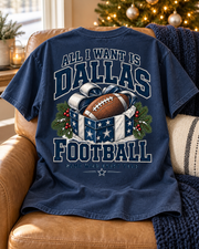 All I Want Is Dallas Football Christmas tee mockup