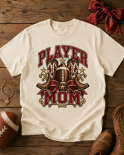 Player Mom football mom T-shirt flat lay mockup