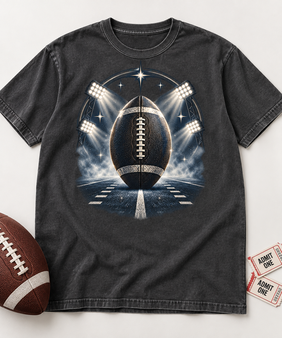 Stadium Football Lights Comfort Colors flat lay