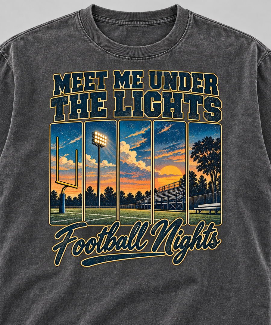 Meet Me Under The Lights football design detail