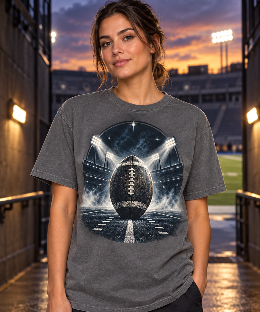 Dark Stadium Football T-shirt hero model mockup