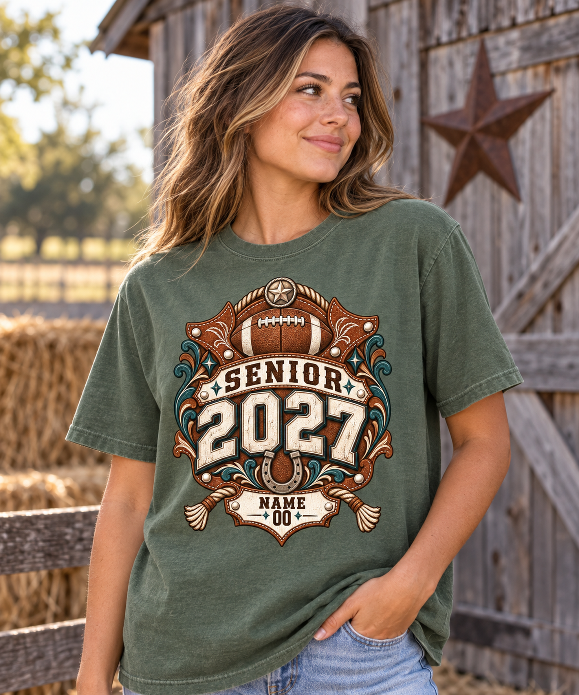 Senior 2027 western football lifestyle mockup