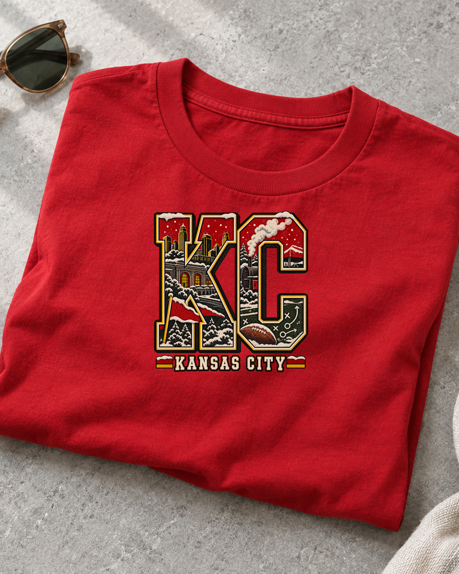 KC Winter Kansas City Premium T Shirt folded detail