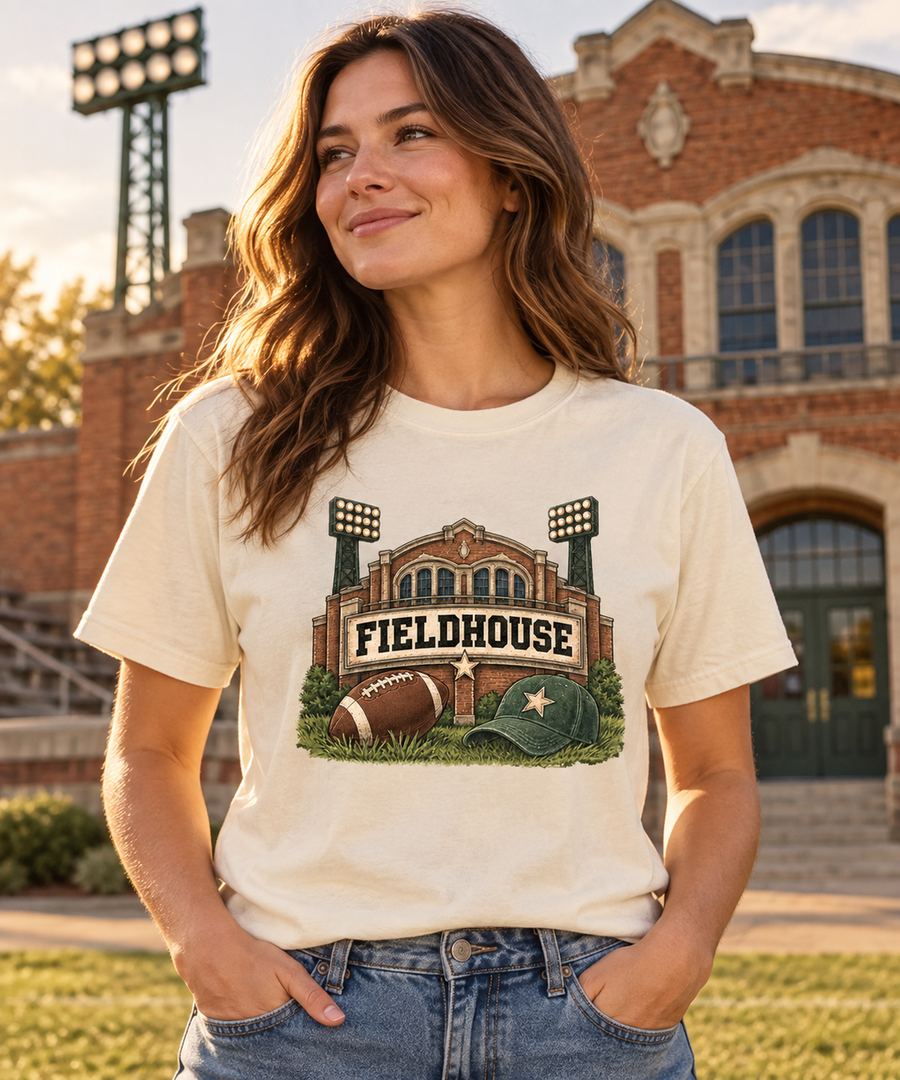 Coach Fieldhouse Heritage football T-shirt hero model mockup