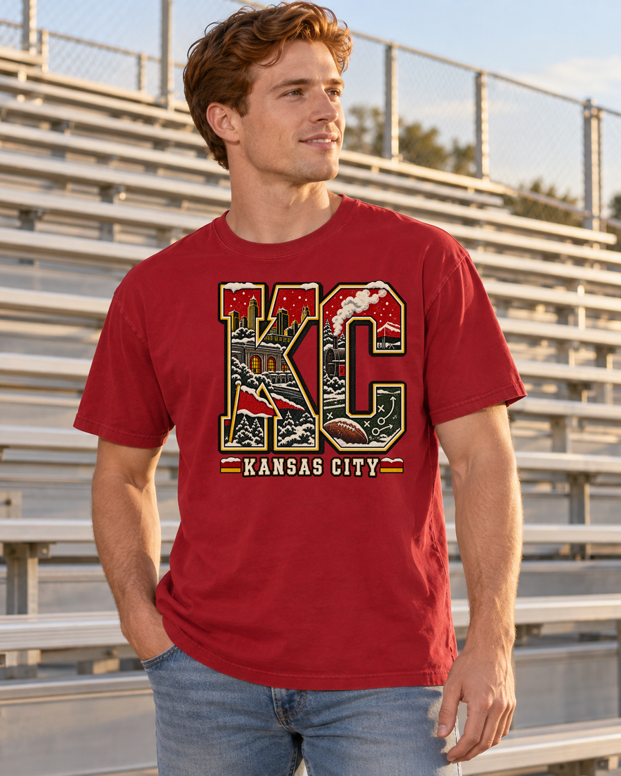 KC Winter Kansas City Premium T Shirt male lifestyle