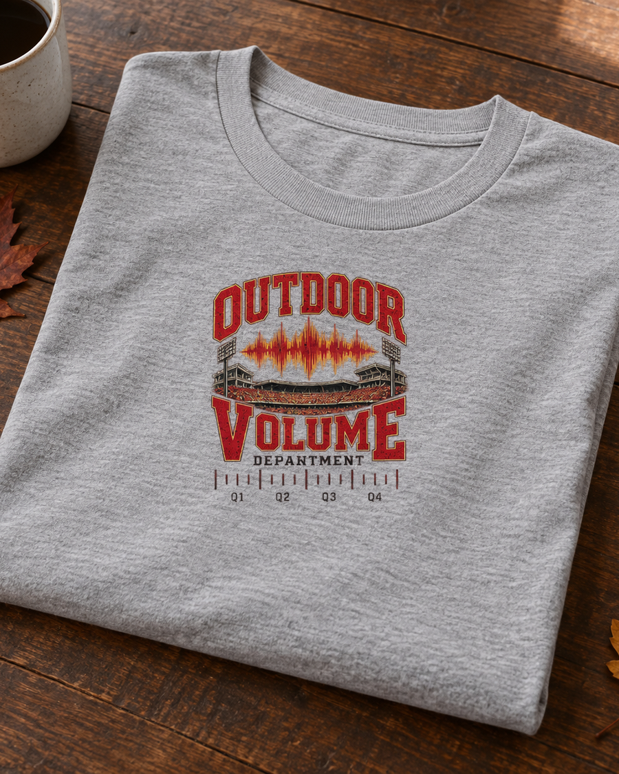 Outdoor Volume Department Premium T Shirt folded detail