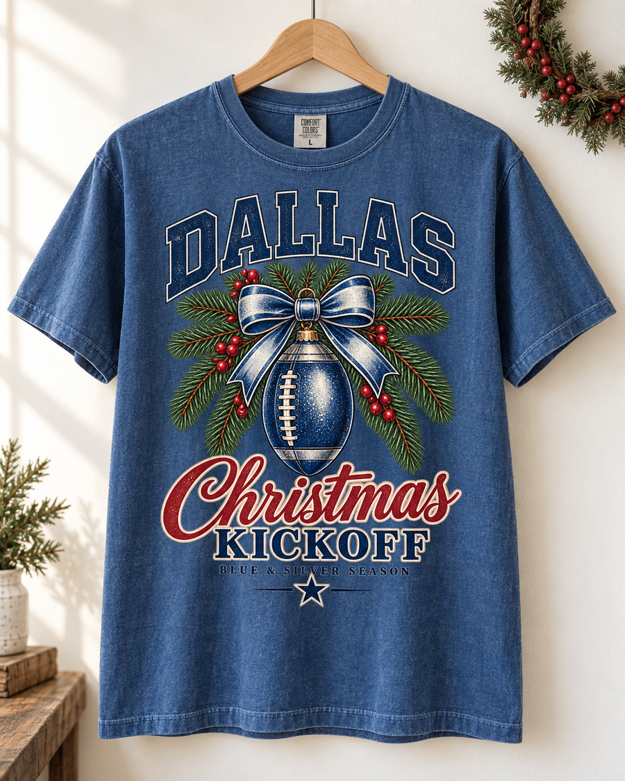 Dallas Christmas Kickoff wreath product mockup