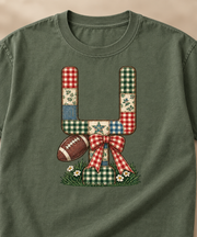 Gingham Goalpost Quilt football shirt design detail