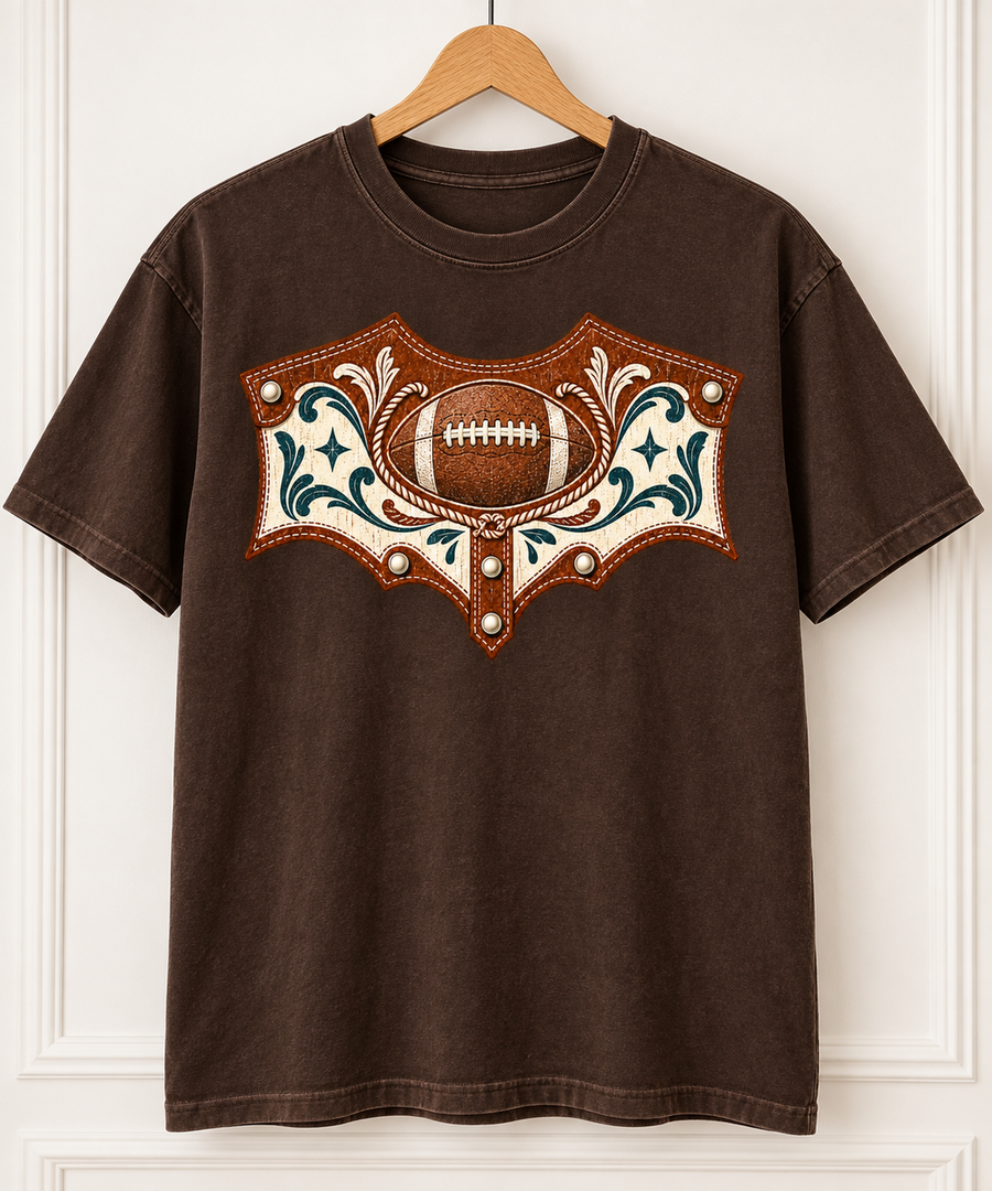 Western Football Banner T-shirt hanger mockup