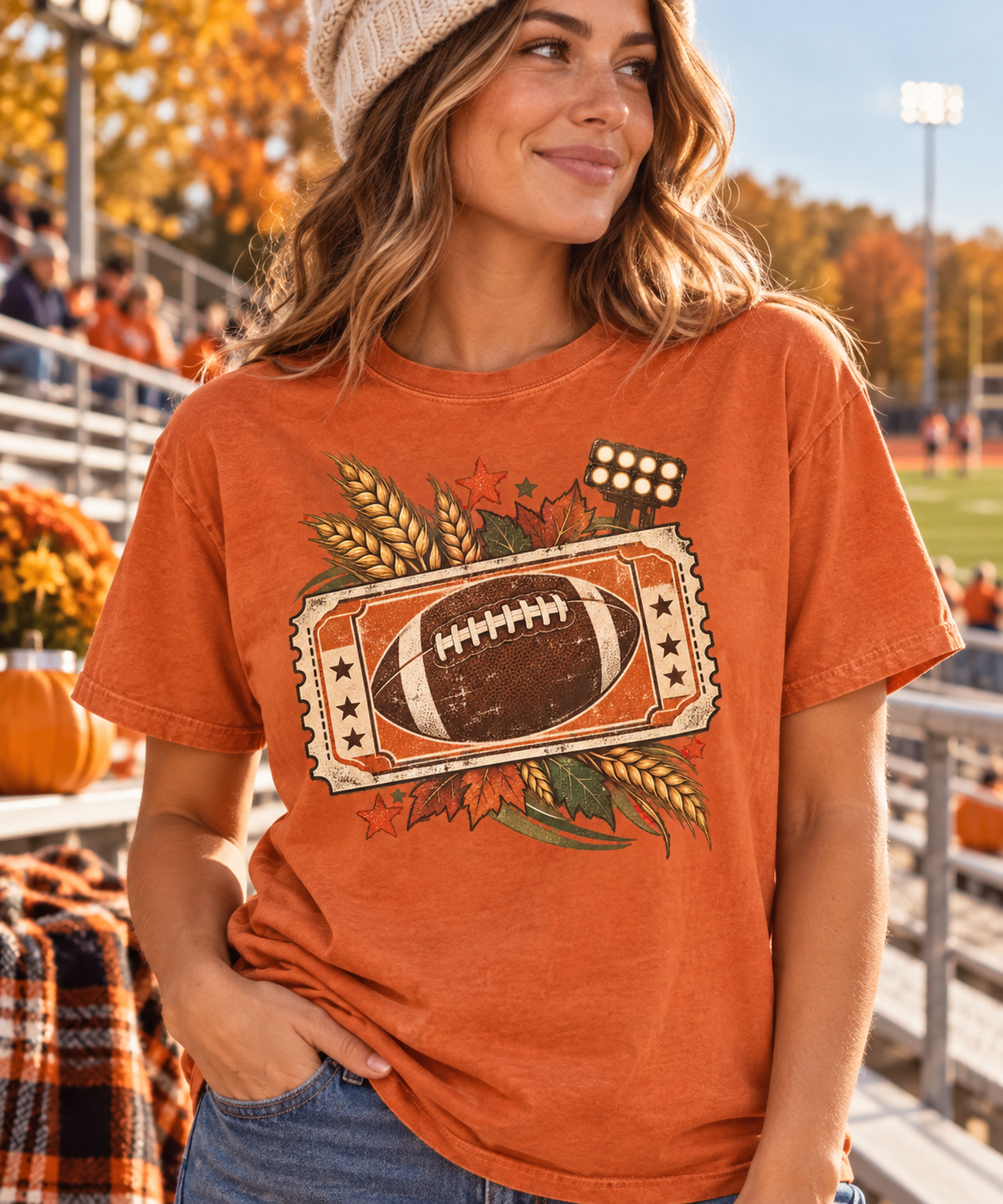 Fall Football Ticket game day lifestyle mockup