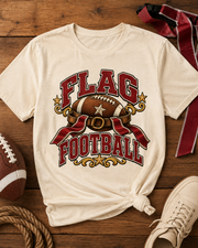 Flag Football premium T-shirt flat lay mockup
