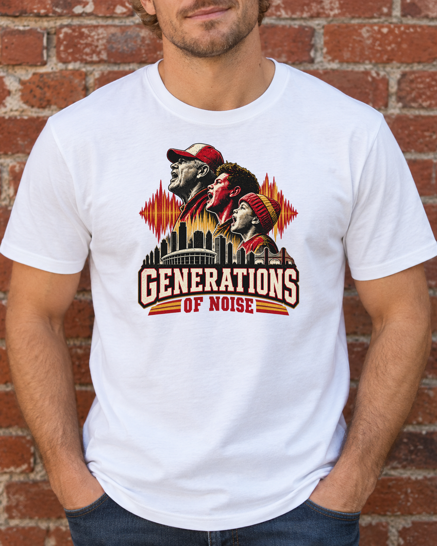 Generations of Noise Premium T Shirt close up