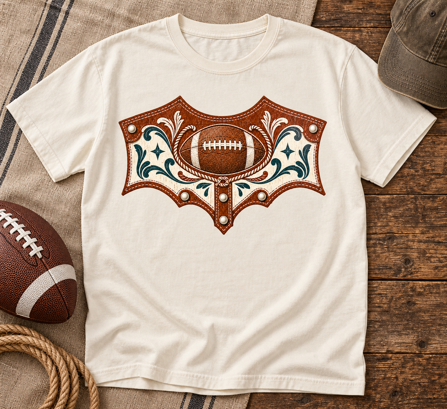 Western Football Banner Comfort Colors flat lay