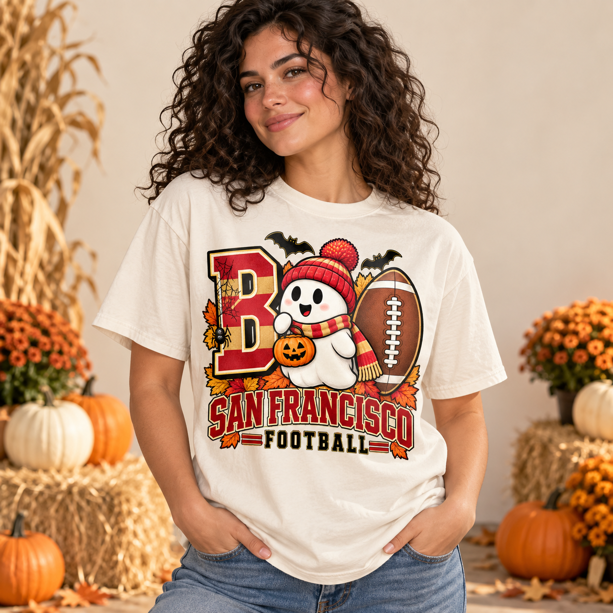 Boo San Francisco Football Comfort Colors 1717 T-shirt mockup 1