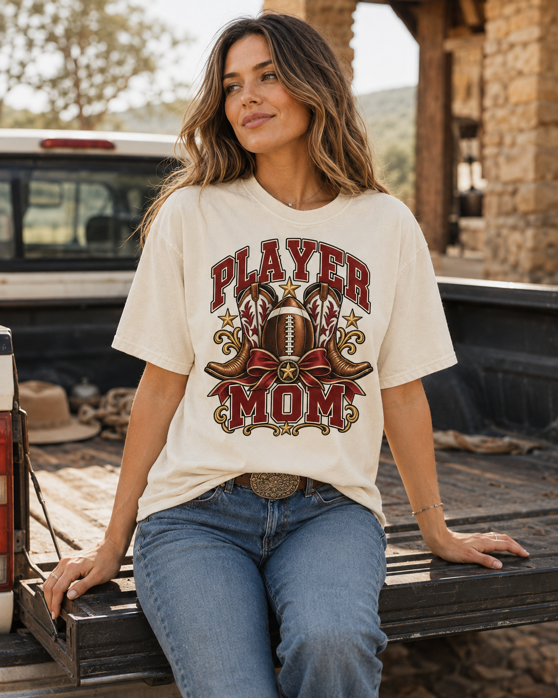 Player Mom football mom T-shirt alternate lifestyle mockup