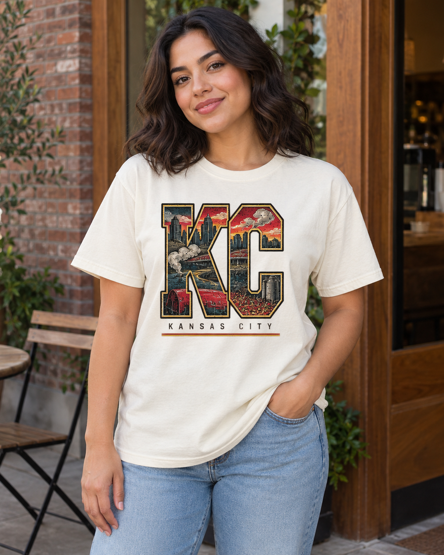 KC All In One Kansas City collage Premium T Shirt hero model