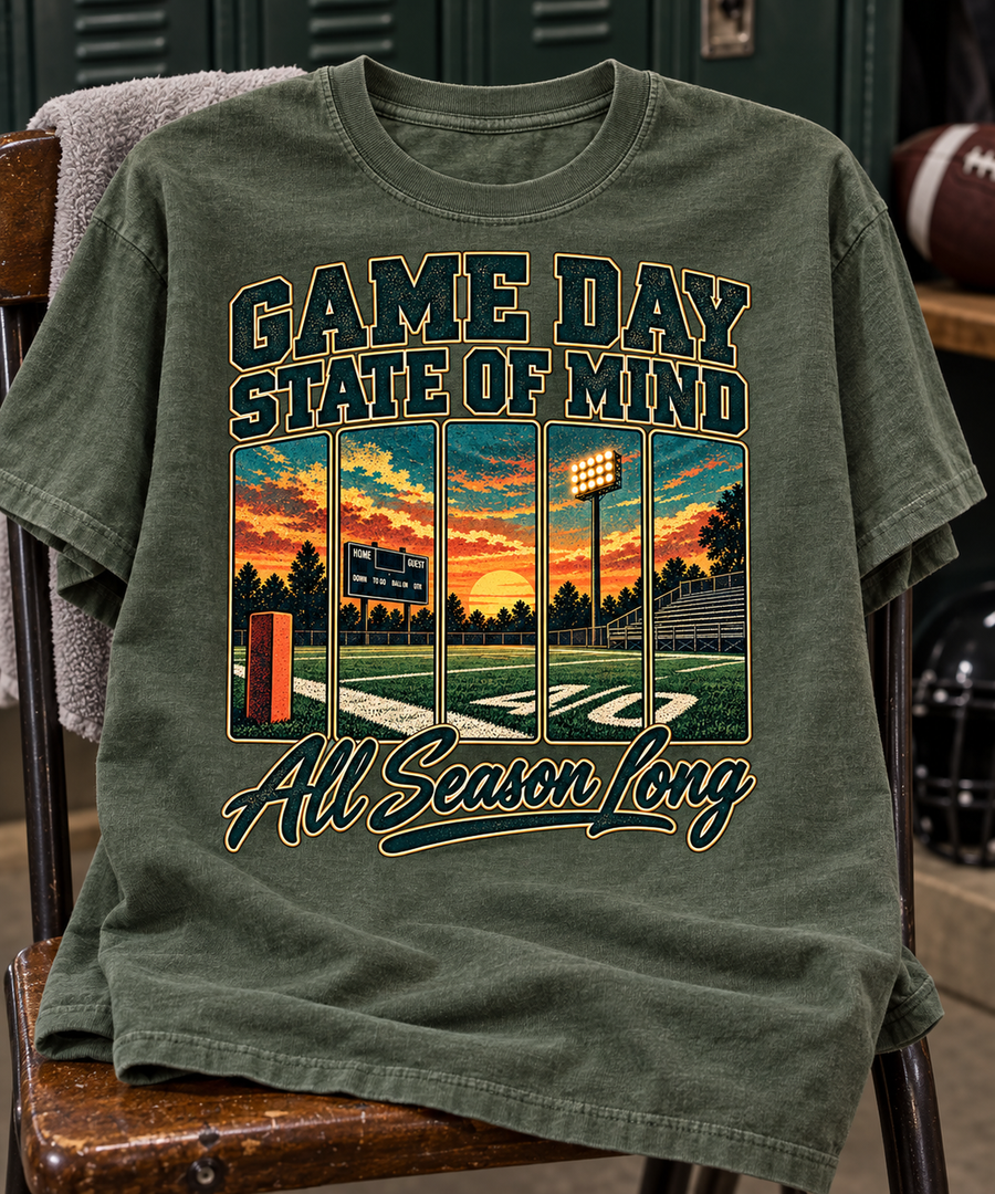 Game Day State of Mind T-shirt folded mockup