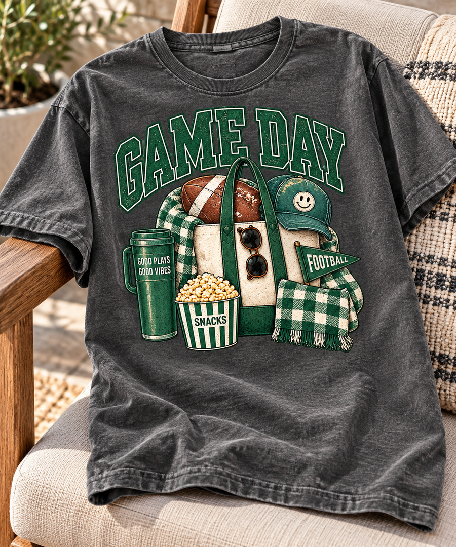 Game Day Tote T-shirt folded mockup
