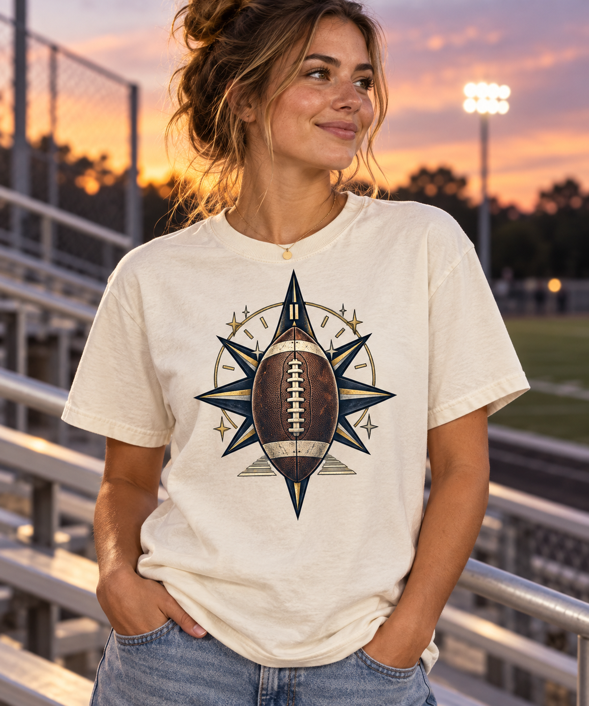 Football Compass Star game day lifestyle mockup