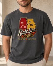 State Line Route Premium T Shirt close up