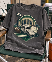 Coach Whistle Fieldhouse T-shirt folded mockup