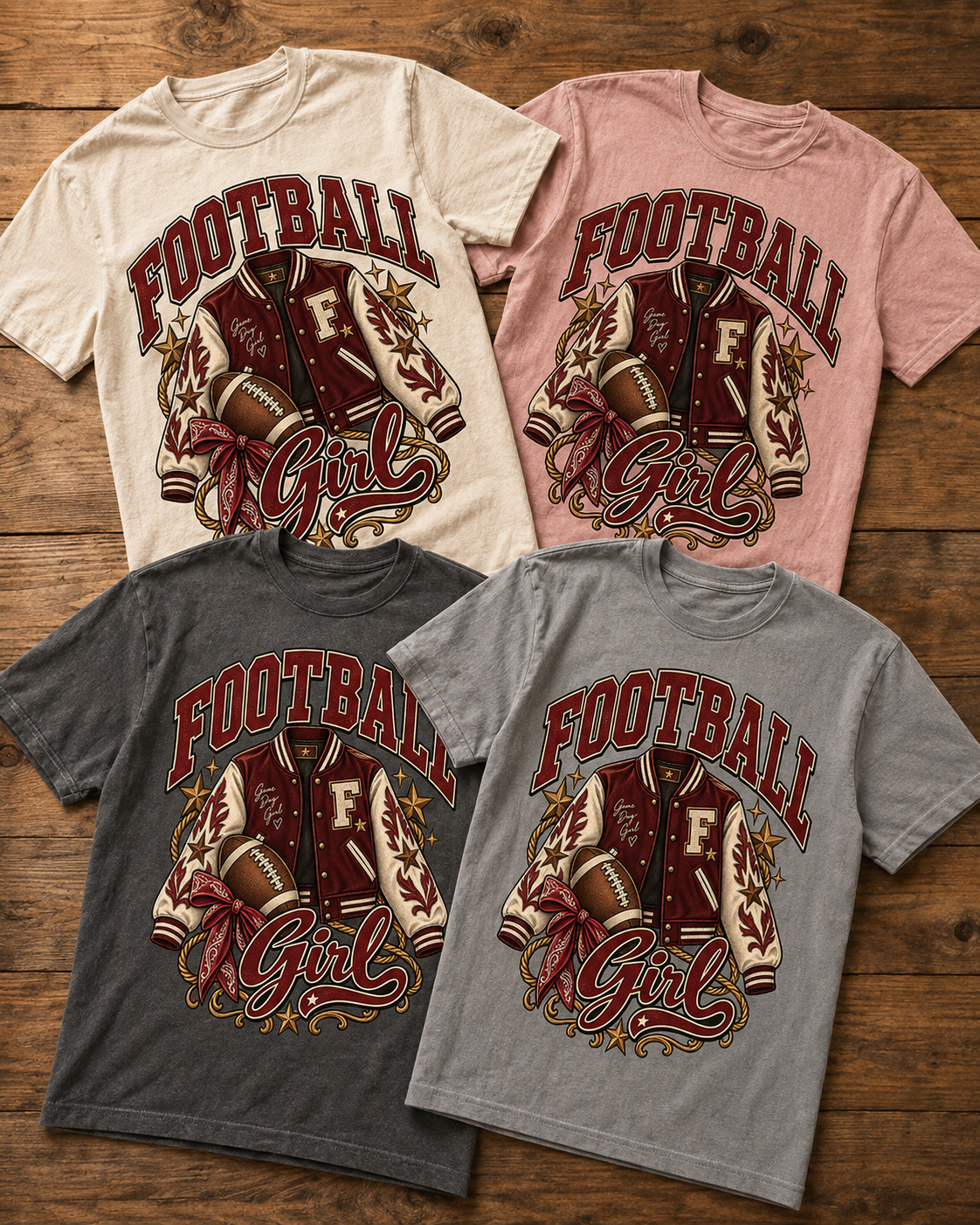 Football Girl Varsity T-shirt featured color examples