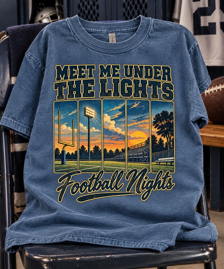 Meet Me Under The Lights T-shirt folded mockup