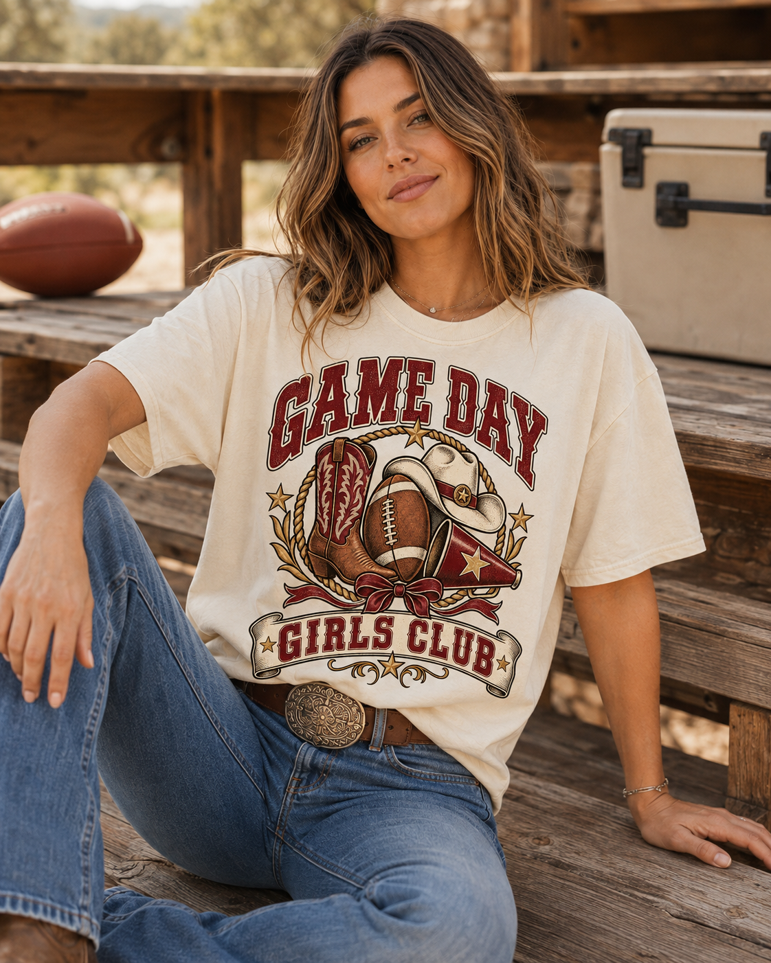 Game Day Girls Club football T-shirt alternate lifestyle mockup