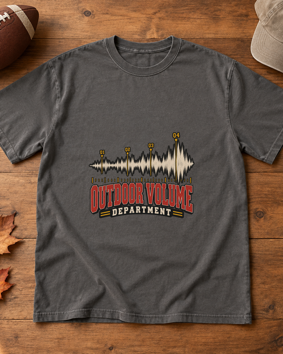 Outdoor Volume Waveform Premium T Shirt flat lay