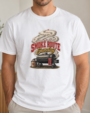 Smoke Route Sunday Premium T Shirt male close up