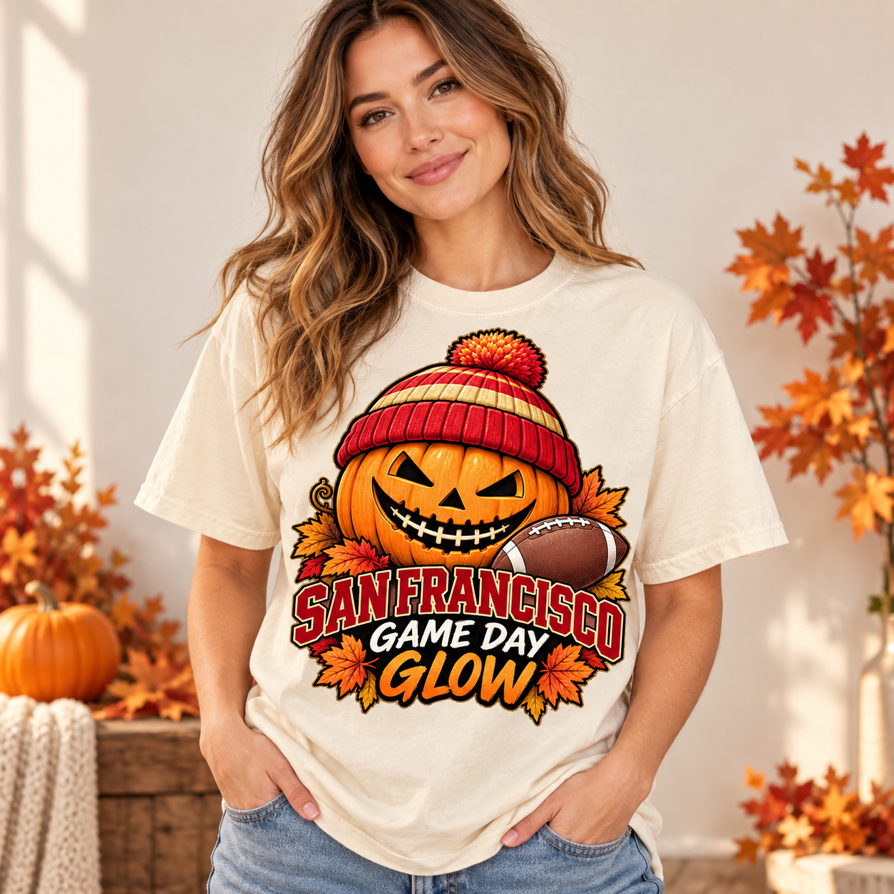 Game Day Glow San Francisco Comfort Colors 1717 T-shirt mockup 1