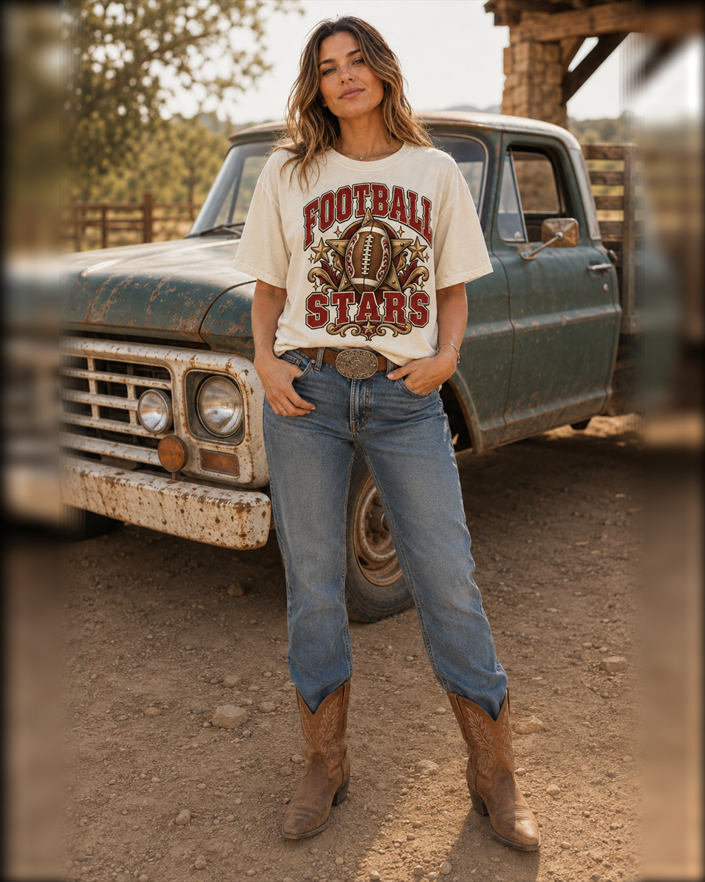 Football Stars game day T-shirt full outfit mockup