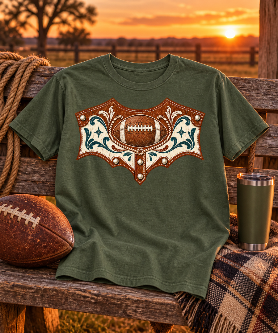 Western Football Banner styled game day scene