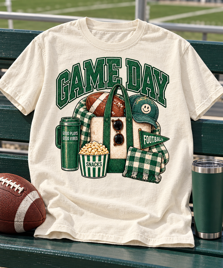 Game Day Tote football styled scene