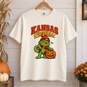 Grinch Kansas City Football Pumpkin – Comfort Colors Halloween T-Shirt mockup 1