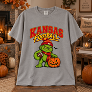 Grinch Kansas City Football Pumpkin – Comfort Colors Halloween T-Shirt mockup 3