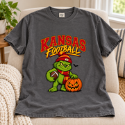 Grinch Kansas City Football Pumpkin – Comfort Colors Halloween T-Shirt mockup 4
