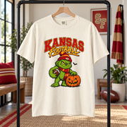 Grinch Kansas City Football Pumpkin – Comfort Colors Halloween T-Shirt mockup 5