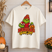 Grinch Kansas City Game Day – Comfort Colors Halloween Football T-Shirt mockup 1